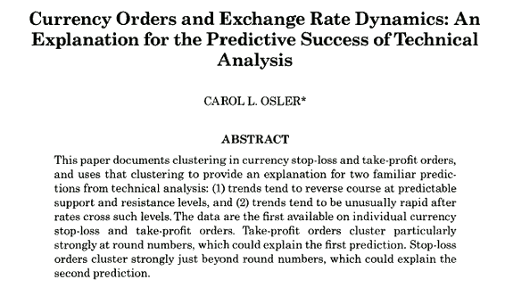 Abstract from Paper by Carol L Osler, Associate Professor at Brandeis University