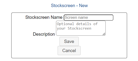 Name Stock Screen Name Stock Screen