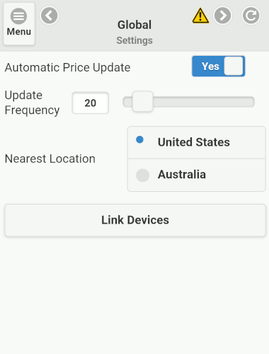 Settings Example with Refresh Button