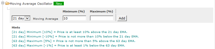 MA Oscillator Stock Screen Settings