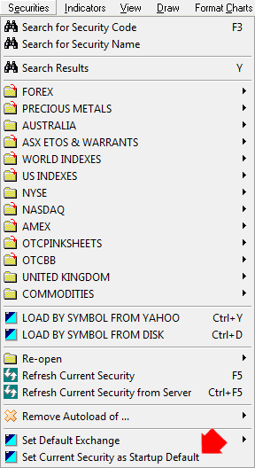 set startup default security set startup default security