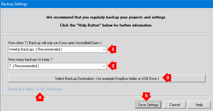 Steps to enable backup Screenshot of steps to enable backup