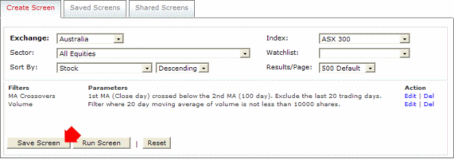 Stock Screener Save Screen Stock Screener Save Screen