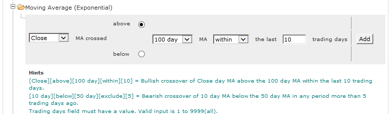 moving average crossovers filter